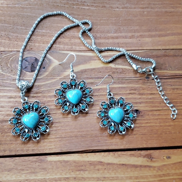 Bohemian vintage faux turquoise set - Picture 2 of 9